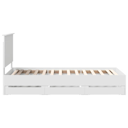 vidaXL Bed Frame with Drawer White 75 x 190 cm Engineer Wood