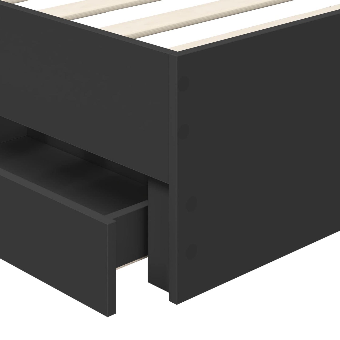 vidaXL Bed Frame with Drawer Black 75 x 190 cm Engineer Wood