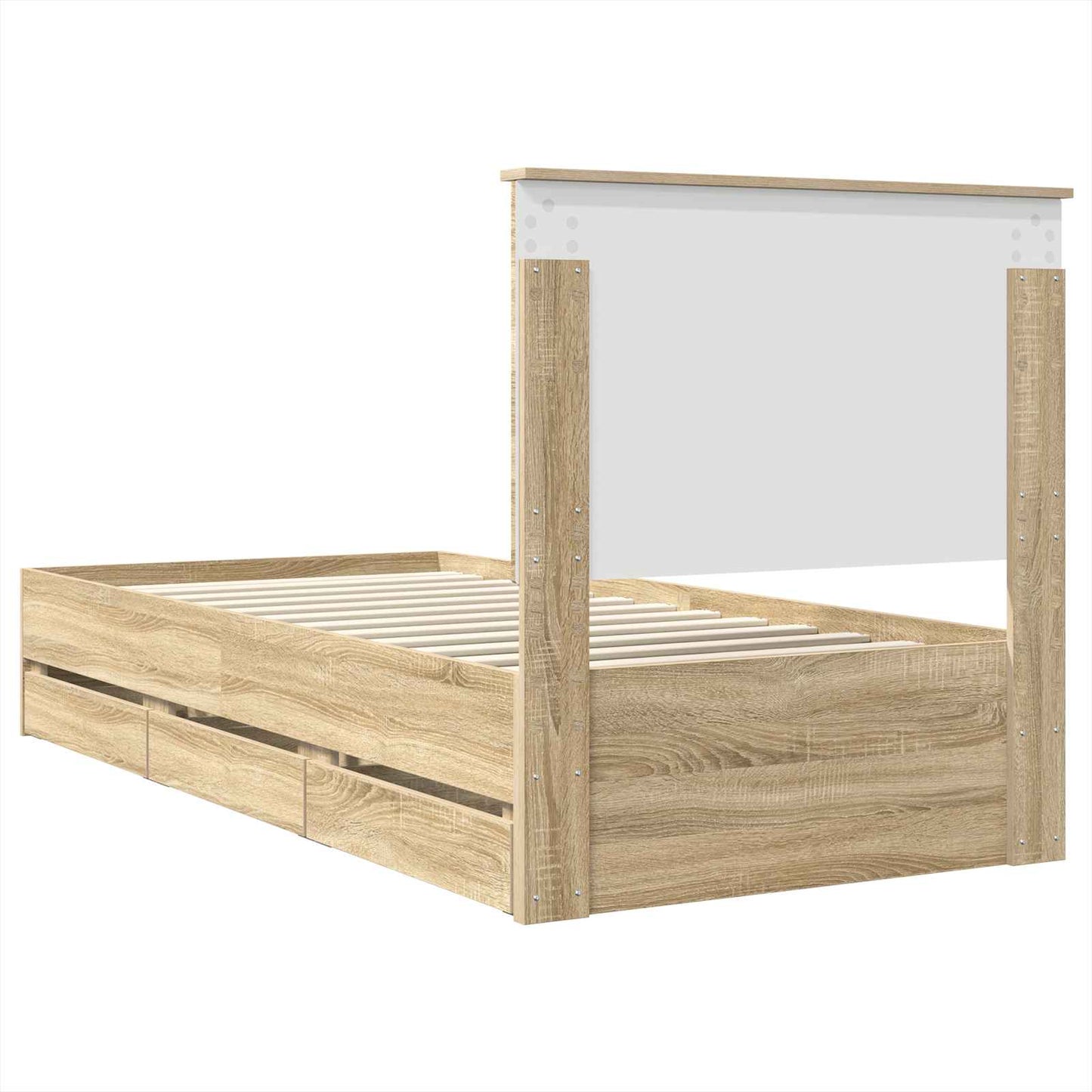 vidaXL Bed Frame with Drawer Sonoma Oak 75 x 190 cm Engineer Wood