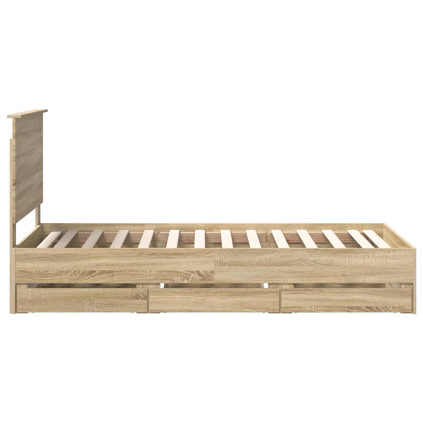 vidaXL Bed Frame with Drawer Sonoma Oak 75 x 190 cm Engineer Wood