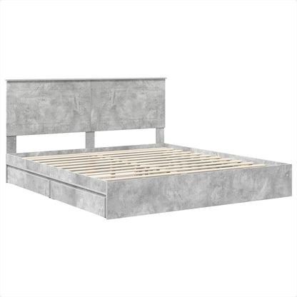 vidaXL Storage Bed Concrete Grey 200 x 200 cm Engineered Wood
