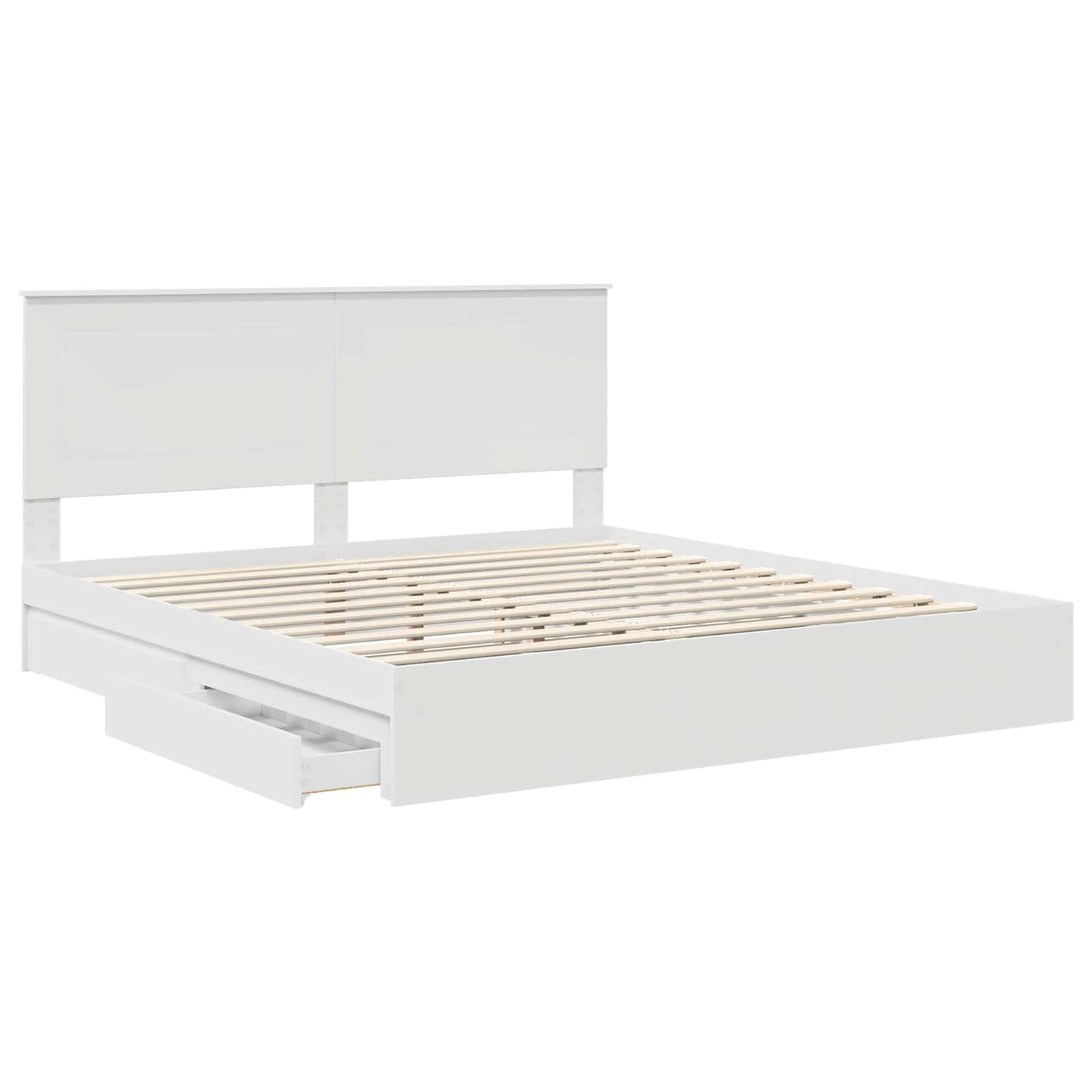 vidaXL Storage Bed with Headboard White 180 x 200 cm Engineered Wood