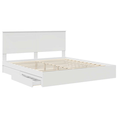 vidaXL Storage Bed with Headboard White 180 x 200 cm Engineered Wood
