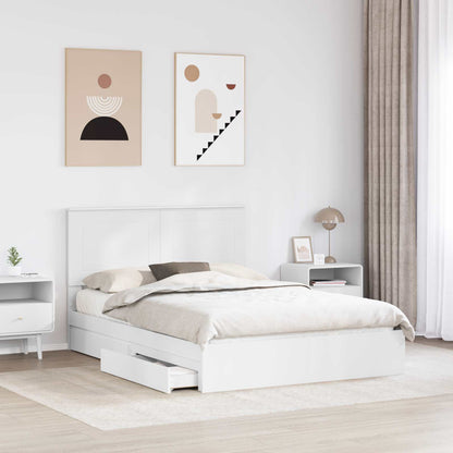 vidaXL Storage Bed with Headboard White 160 x 200 cm Engineered Wood