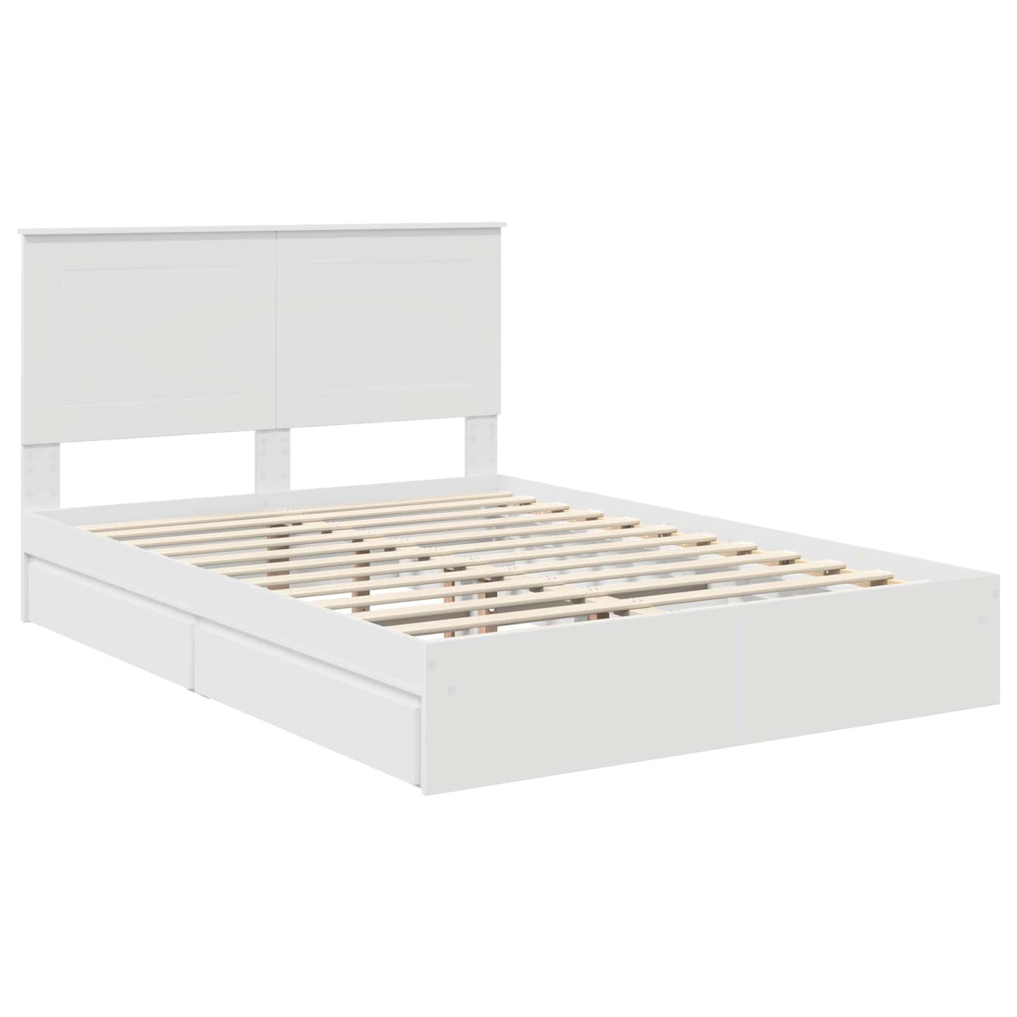 vidaXL Storage Bed with Headboard White 160 x 200 cm Engineered Wood