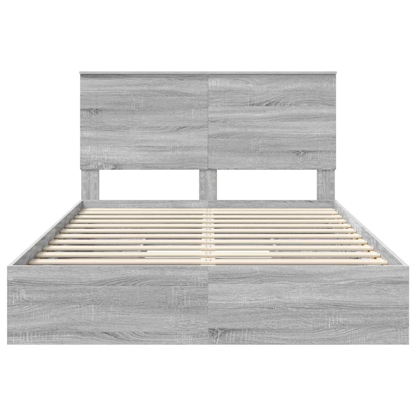 vidaXL Storage Bed Grey Sonoma 160 x 200 cm Engineered Wood