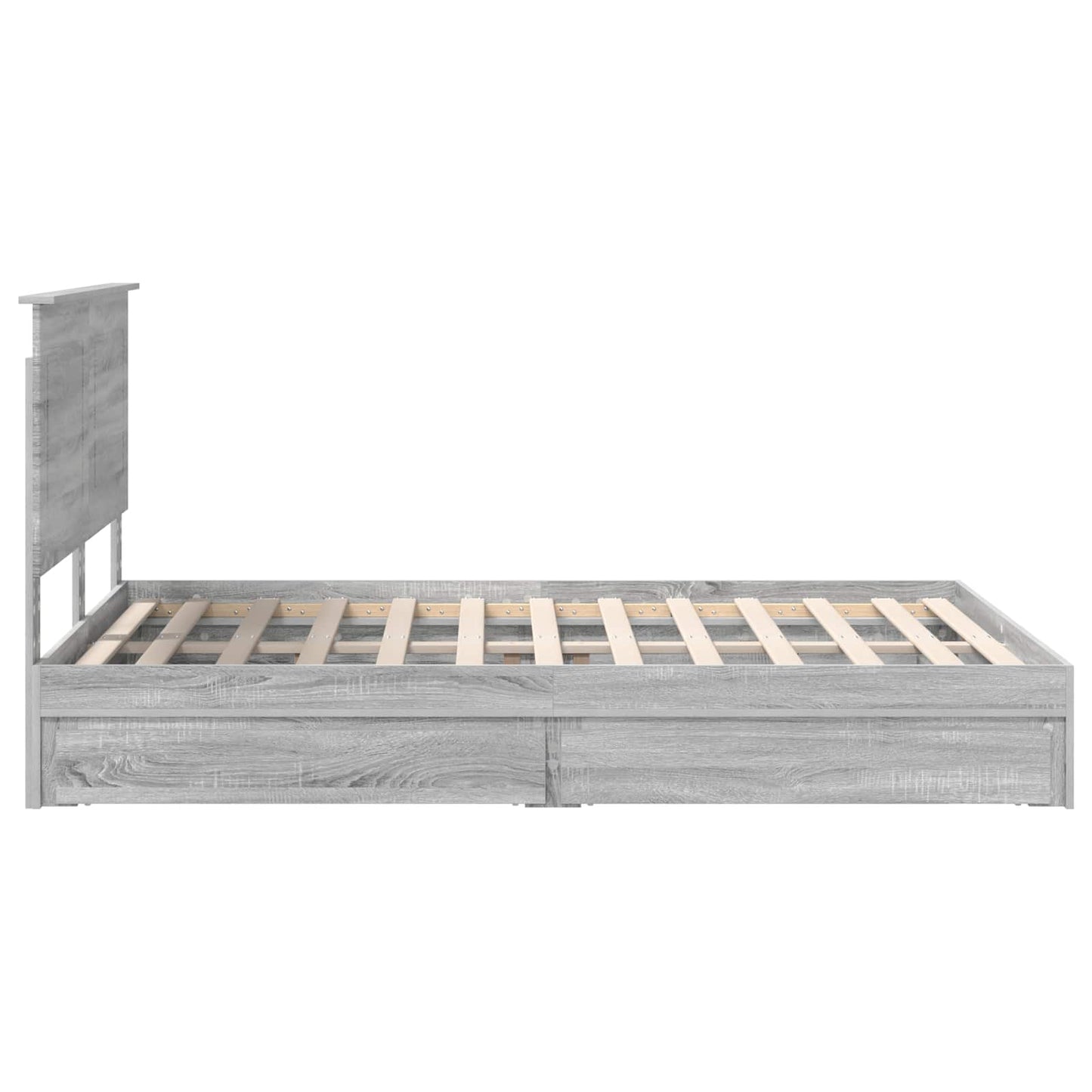 vidaXL Storage Bed Grey Sonoma 160 x 200 cm Engineered Wood