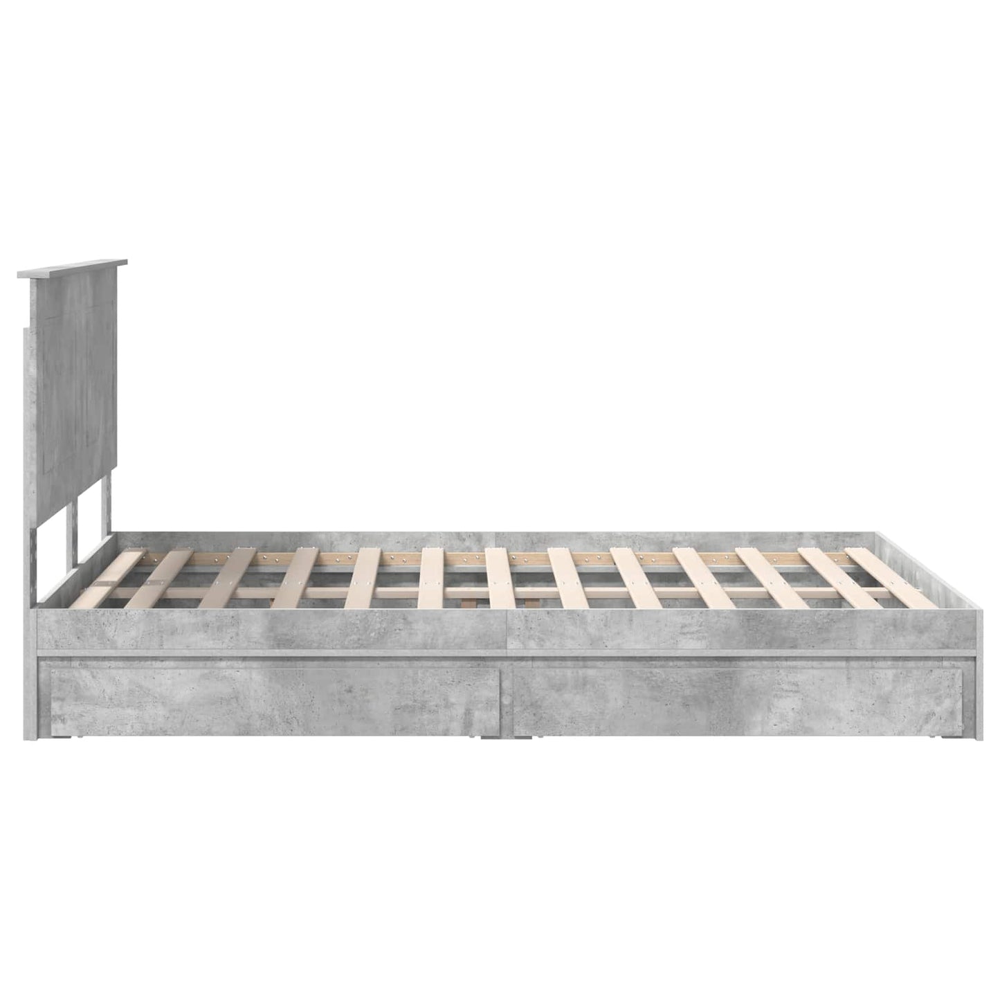 vidaXL Storage Bed Concrete Grey 150 x 200 cm Engineered Wood