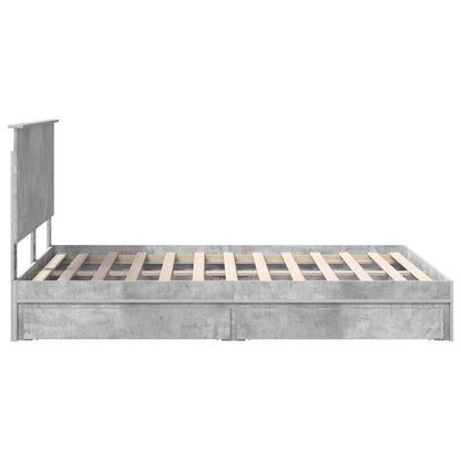 vidaXL Storage Bed Concrete Grey 150 x 200 cm Engineered Wood