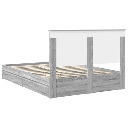 vidaXL Storage Bed Grey Sonoma 150 x 200 cm Engineered Wood