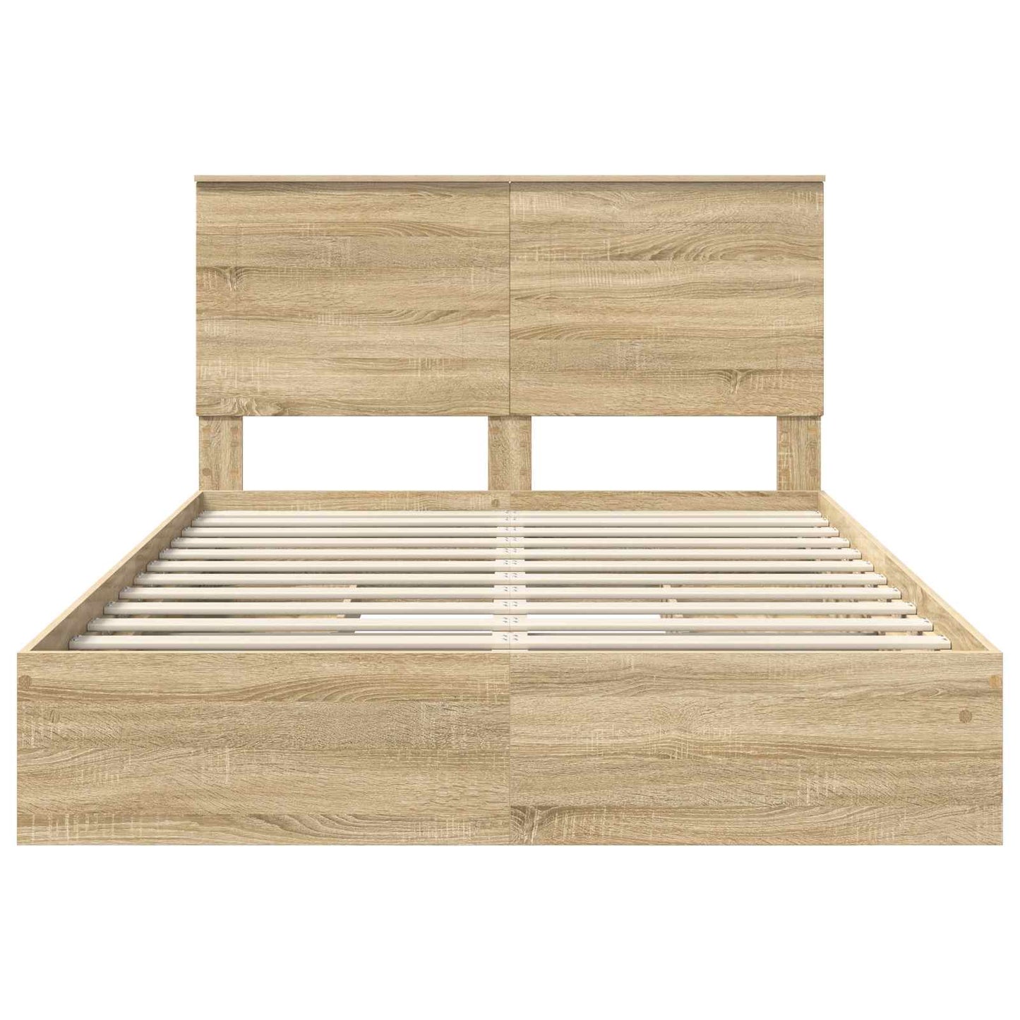 vidaXL Storage Bed with Drawer Sonoma Oak 140 x 190 cm Engineered Wood