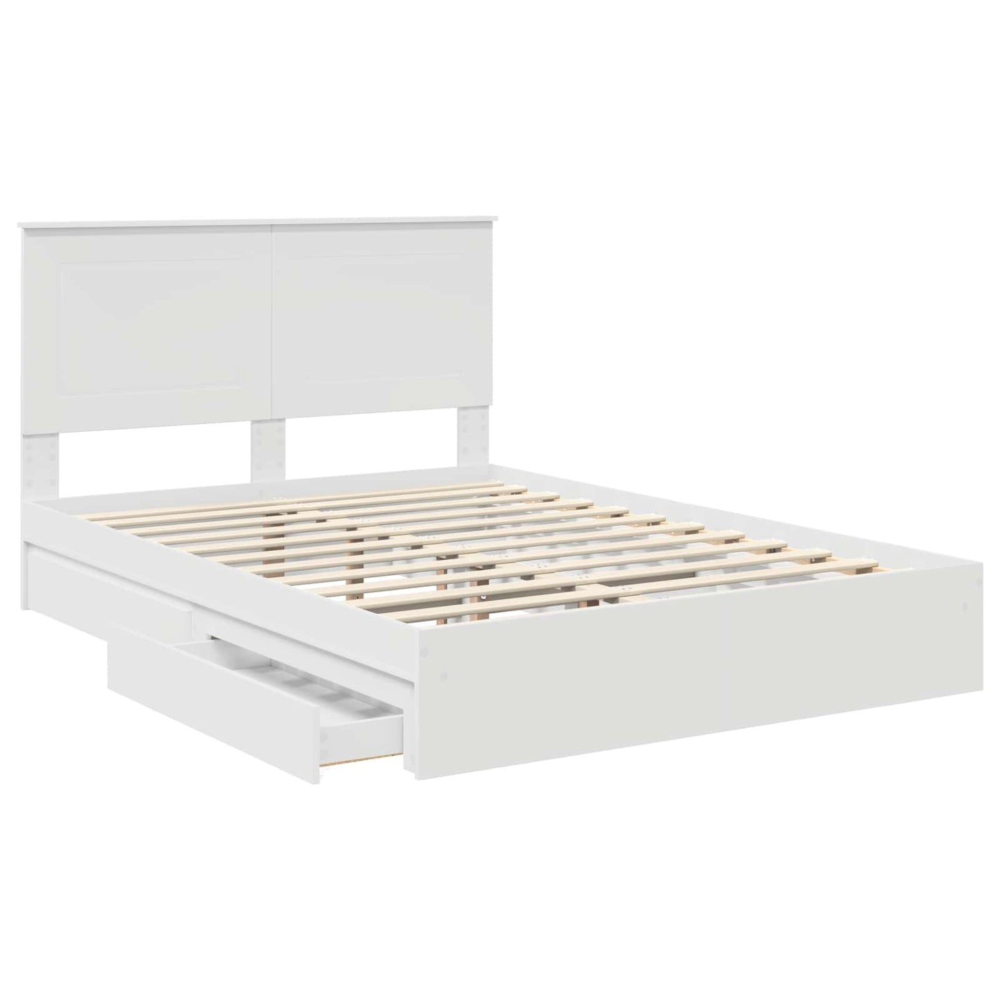 vidaXL Storage Bed with Headboard White 140 x 200 cm Engineered Wood