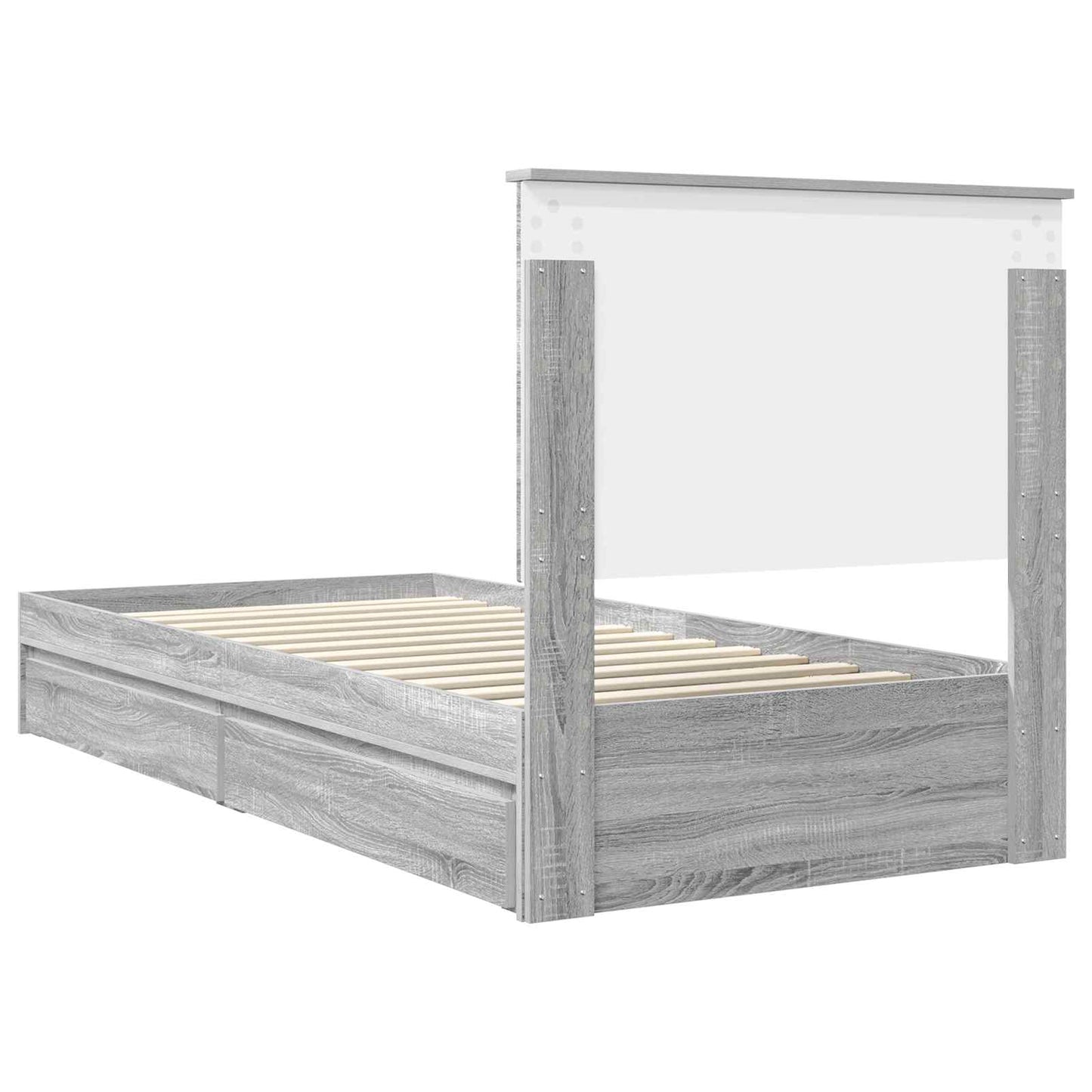 vidaXL Storage Bed Grey Sonoma 100 x 200 cm Engineered Wood