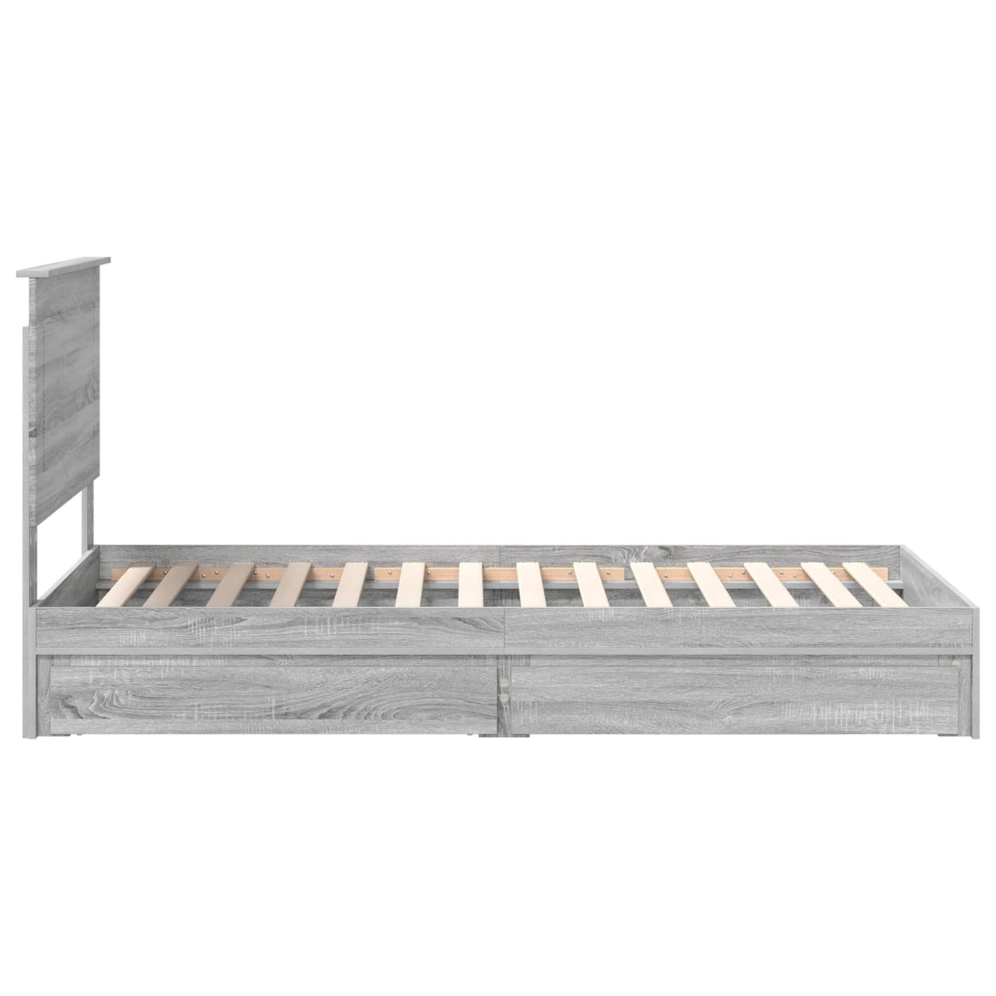 vidaXL Storage Bed Grey Sonoma 100 x 200 cm Engineered Wood