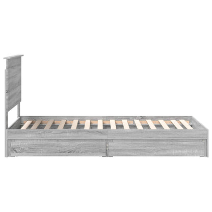 vidaXL Storage Bed Grey Sonoma 100 x 200 cm Engineered Wood