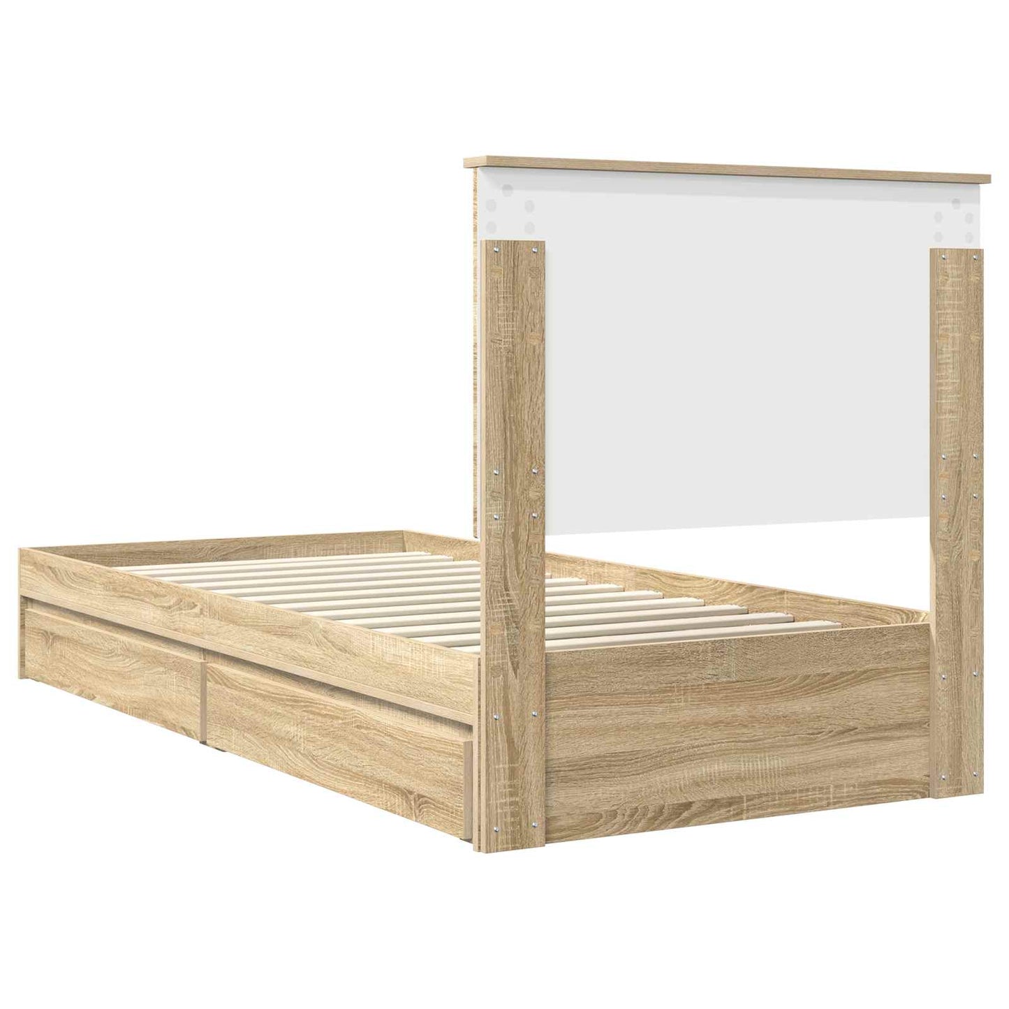 vidaXL Storage Bed with Drawer Sonoma Oak 90 x 190 cm Engineered Wood