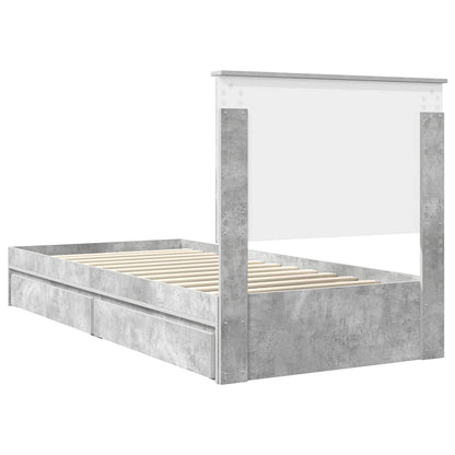 vidaXL Storage Bed Concrete Grey 90 x 190 cm Engineered Wood