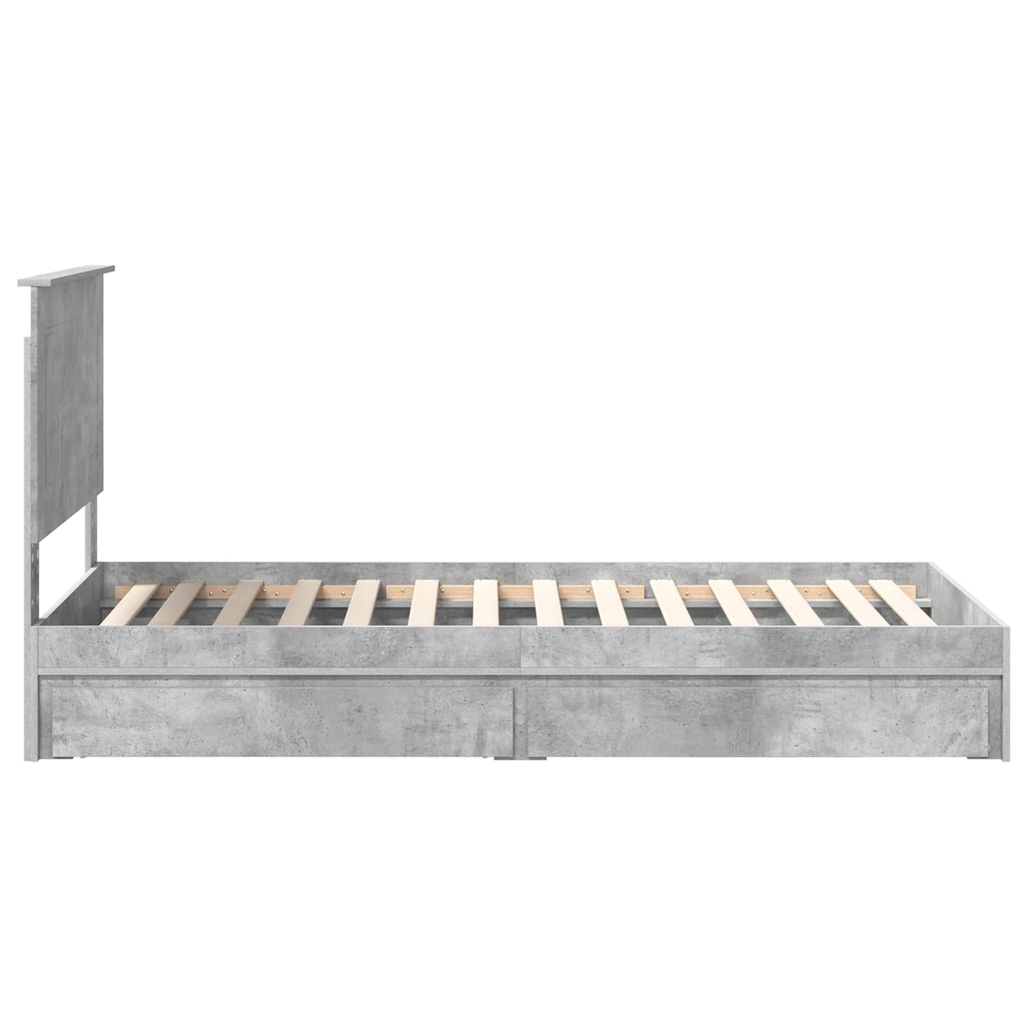 vidaXL Storage Bed Concrete Grey 90 x 190 cm Engineered Wood
