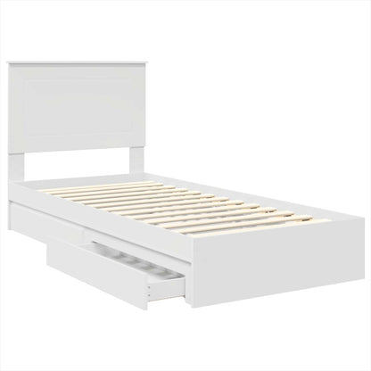 vidaXL Storage Bed with Headboard White 90 x 200 cm Engineered Wood