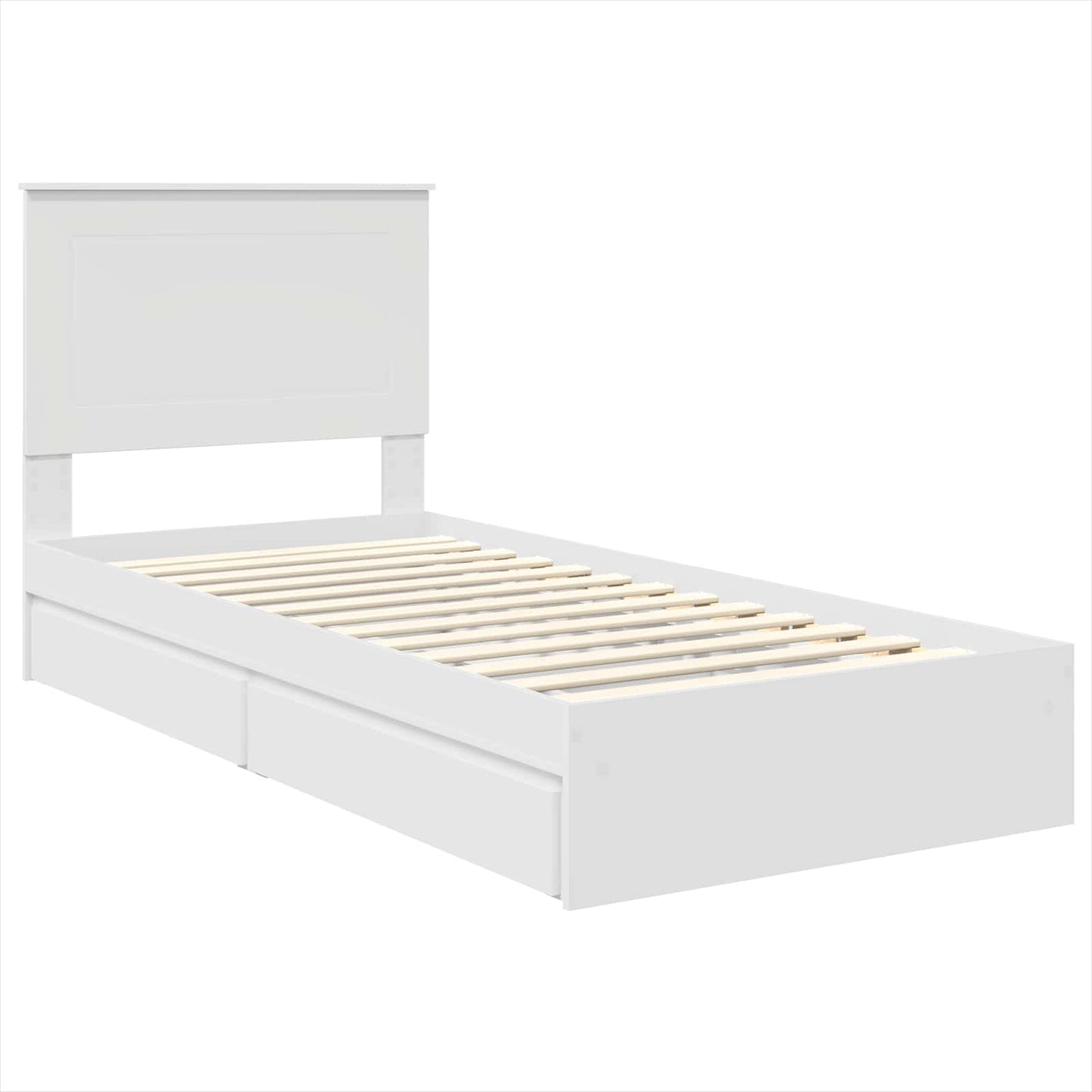 vidaXL Storage Bed with Headboard White 75 x 190 cm Engineered Wood