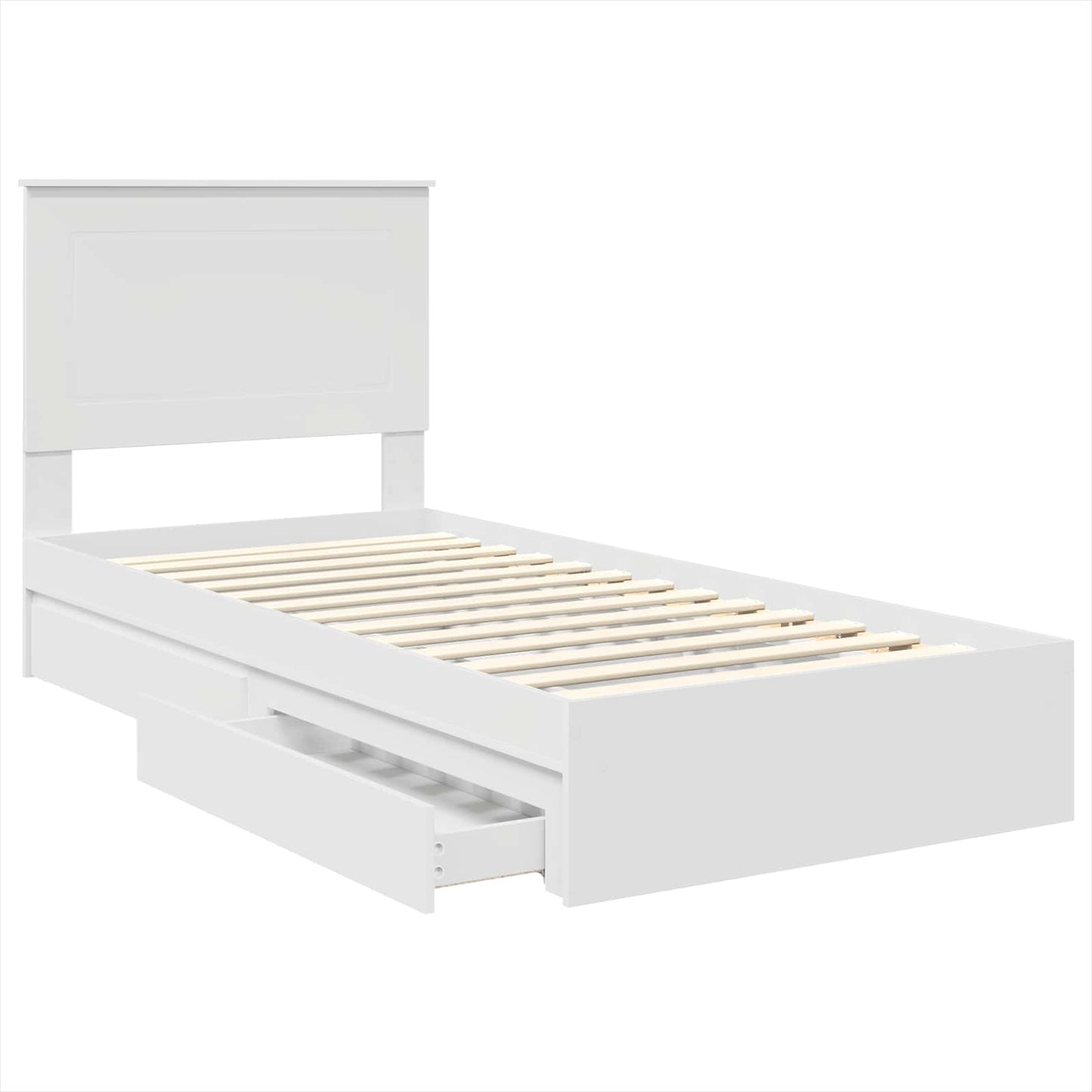 vidaXL Storage Bed with Headboard White 75 x 190 cm Engineered Wood