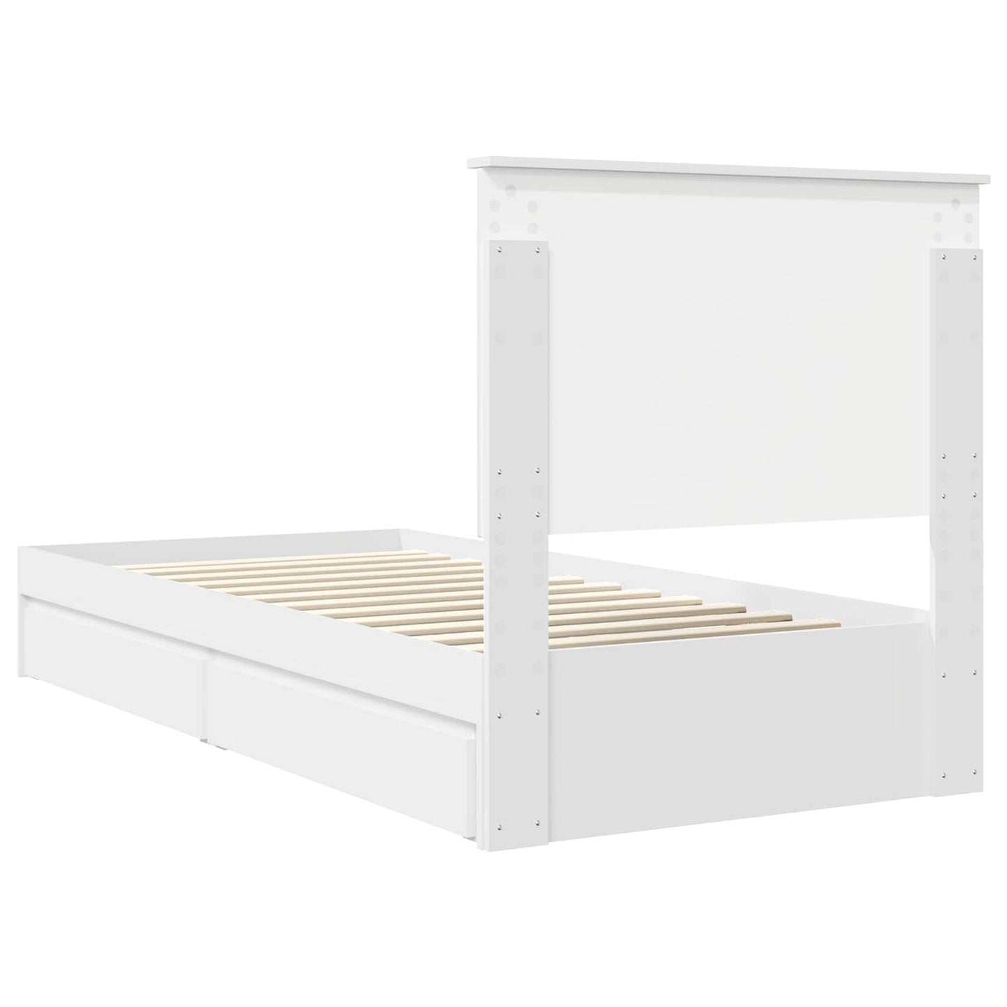 vidaXL Storage Bed with Headboard White 75 x 190 cm Engineered Wood
