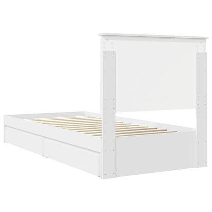 vidaXL Storage Bed with Headboard White 75 x 190 cm Engineered Wood