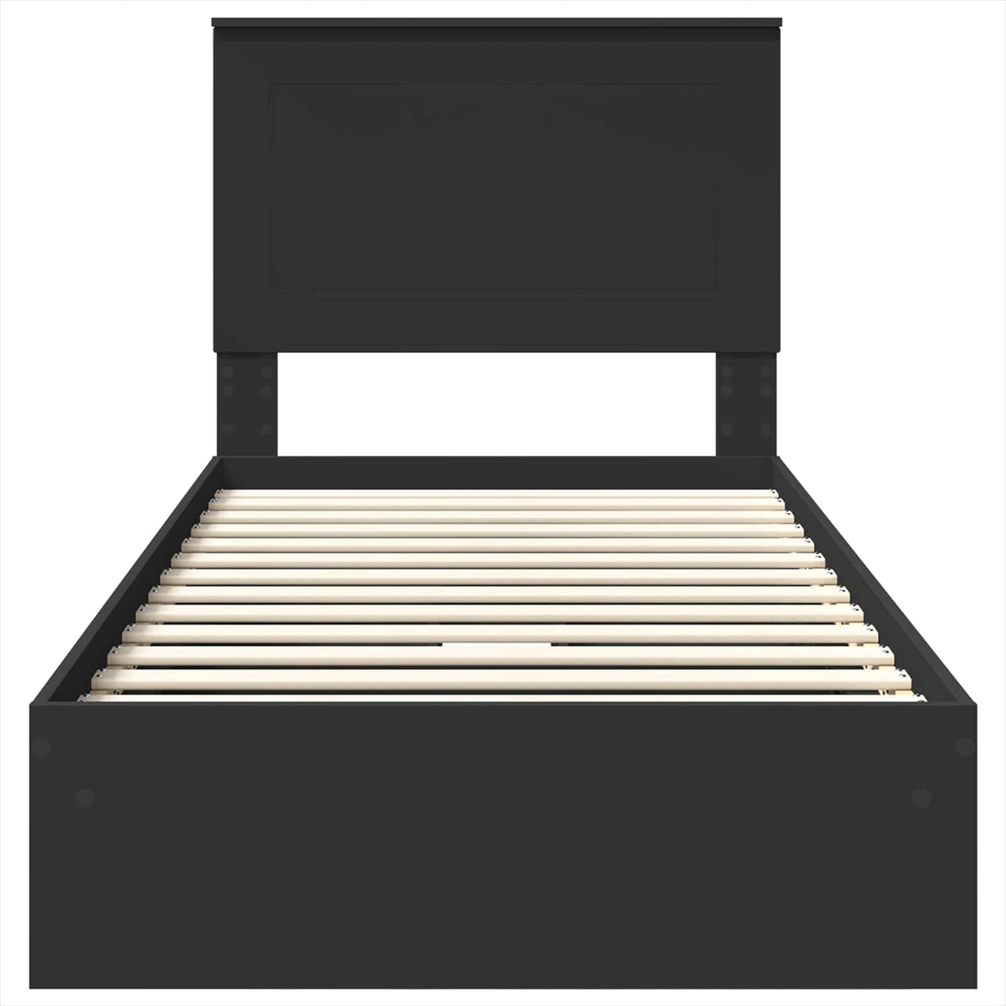 vidaXL Storage Bed with Headboard Black 75 x 190 cm Engineered Wood