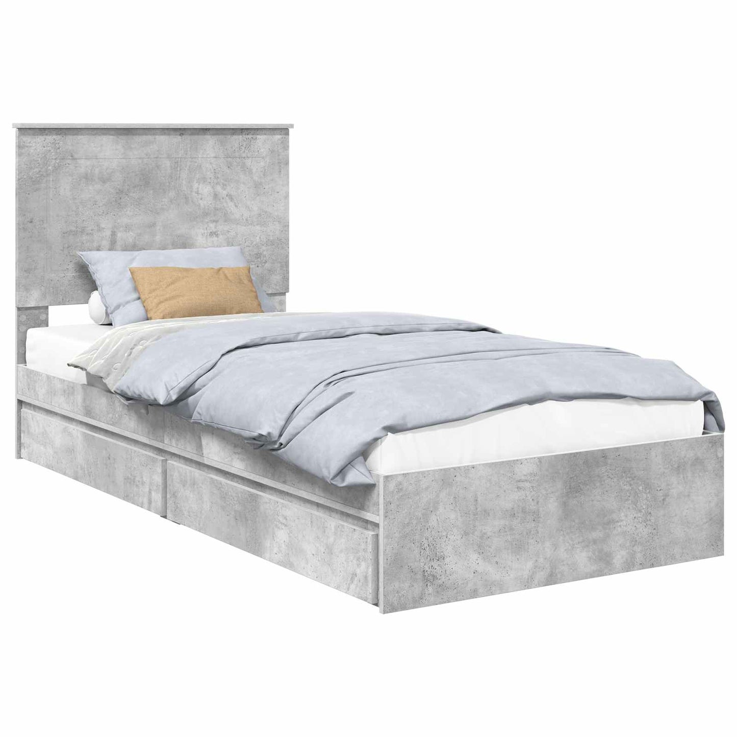 vidaXL Storage Bed Concrete Grey 75 x 190 cm Engineered Wood