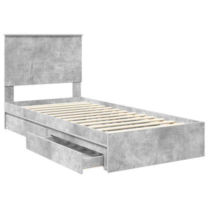 vidaXL Storage Bed Concrete Grey 75 x 190 cm Engineered Wood
