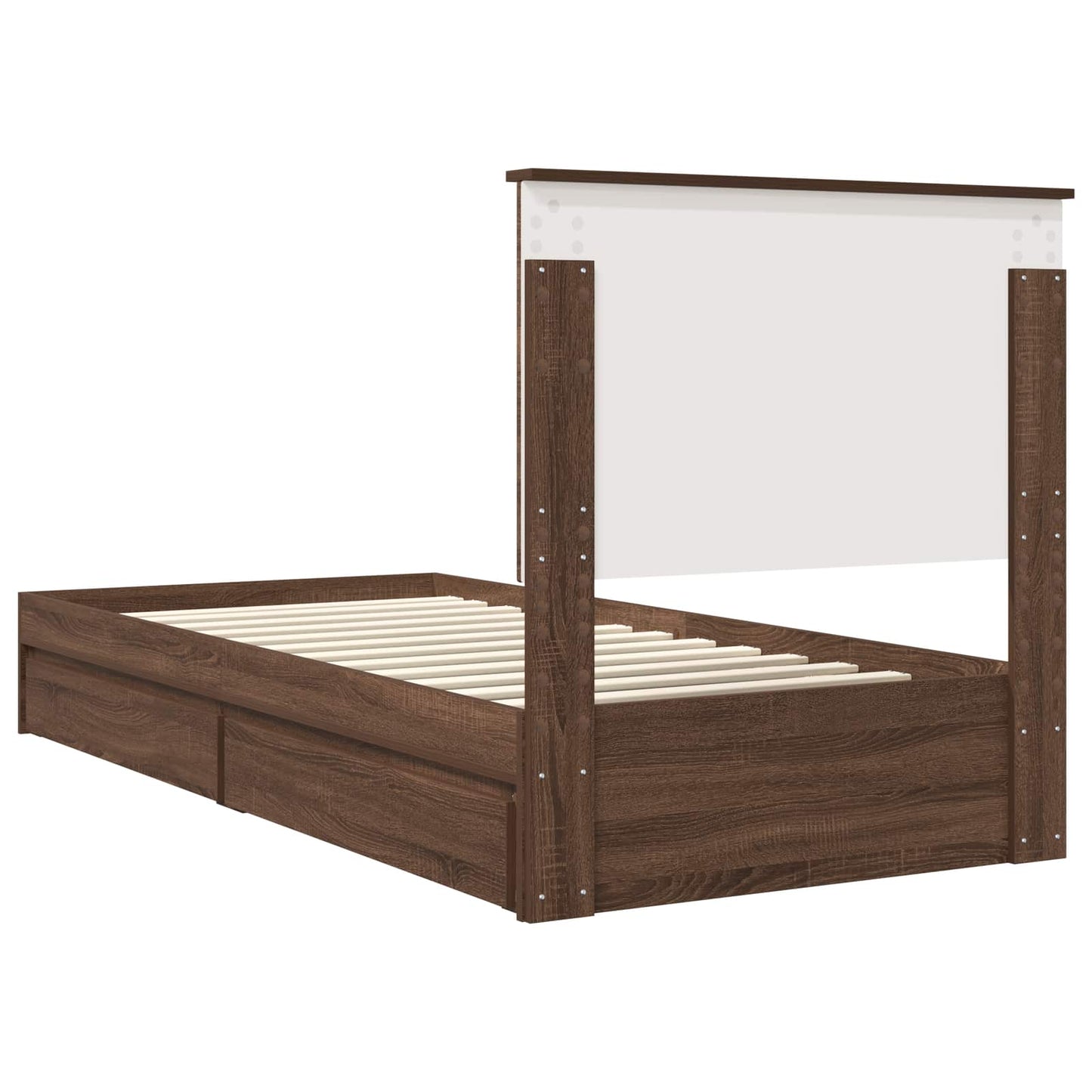 vidaXL Storage Bed with Drawer Brown Oak 75 x 190 cm Engineered Wood