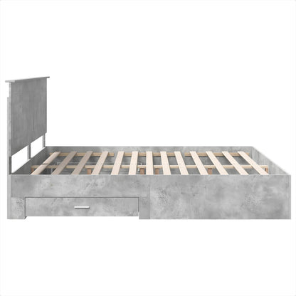 vidaXL Bed Frame Concrete Grey 200 x 200 cm Engineered Wood