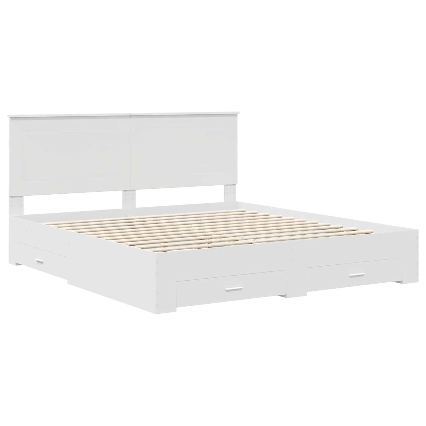 vidaXL Bed Frame with Headboard White 180 x 200 cm Engineered Wood