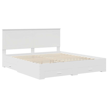 vidaXL Bed Frame with Headboard White 180 x 200 cm Engineered Wood