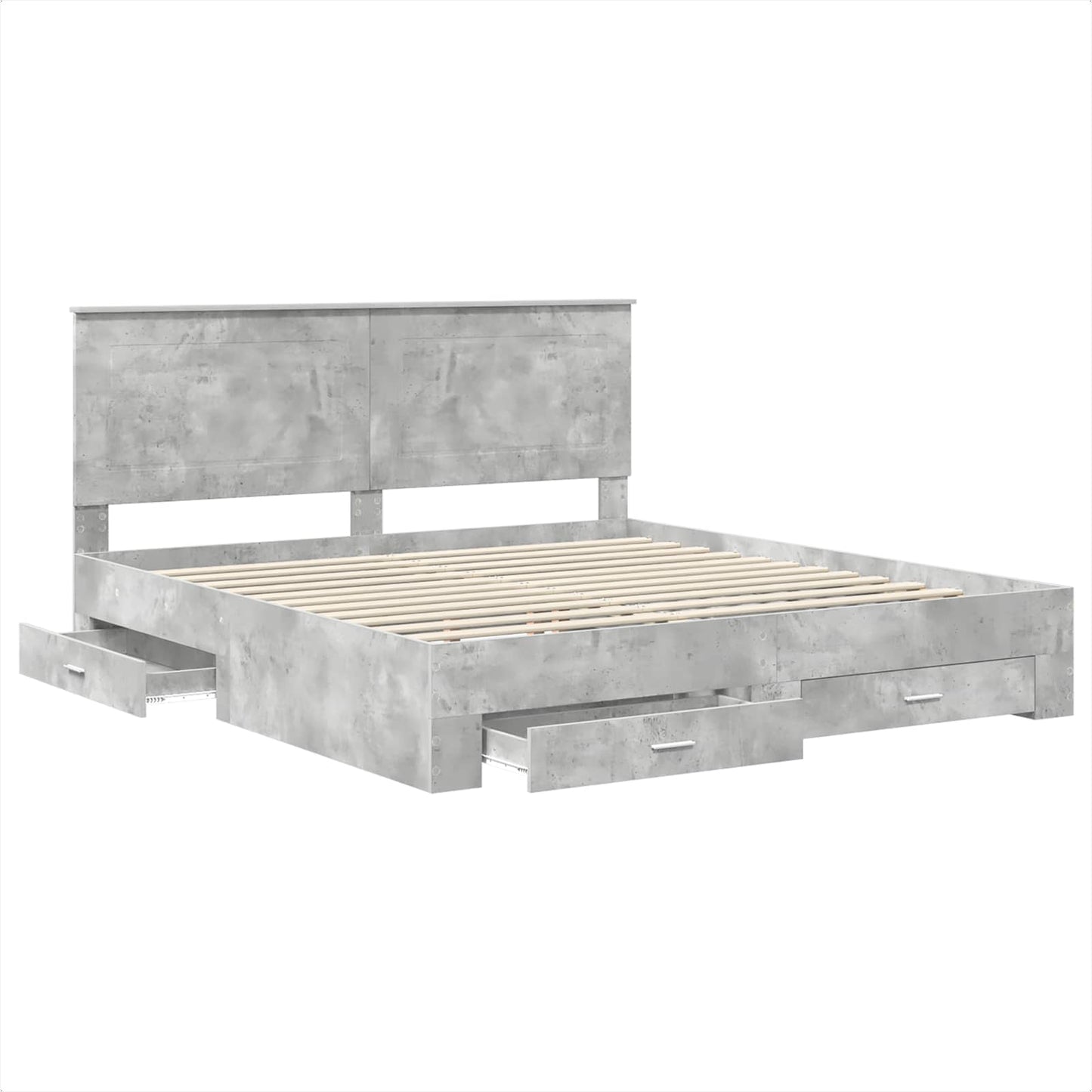 vidaXL Bed Frame Concrete Grey 180 x 200 cm Engineered Wood