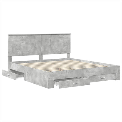 vidaXL Bed Frame Concrete Grey 180 x 200 cm Engineered Wood