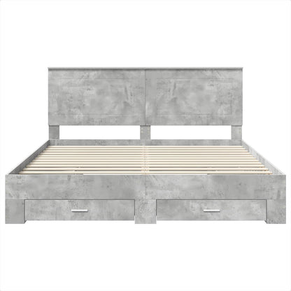 vidaXL Bed Frame Concrete Grey 180 x 200 cm Engineered Wood