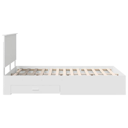 vidaXL Bed Frame with Headboard White 160 x 200 cm Engineered Wood