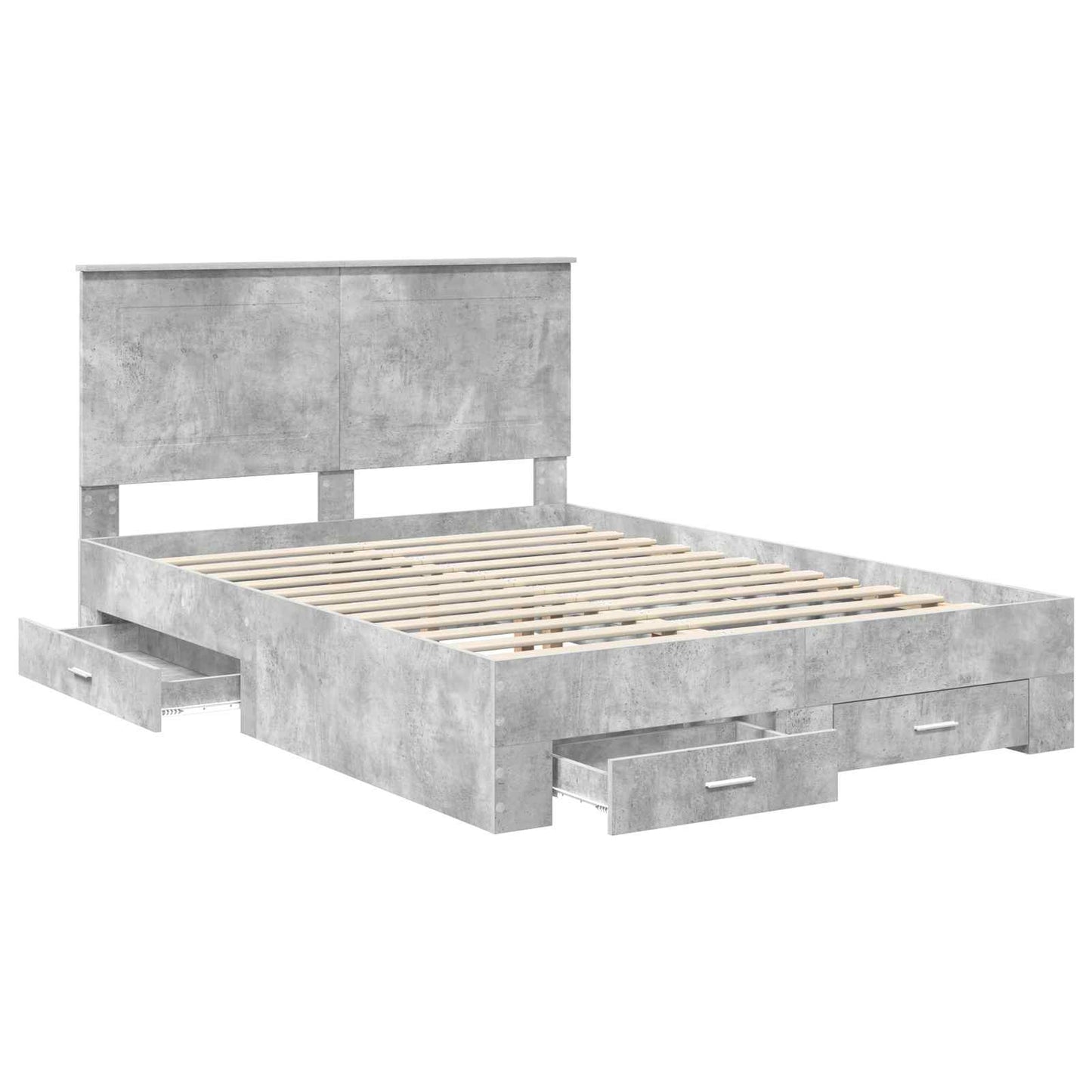 vidaXL Bed Frame Concrete Grey 160 x 200 cm Engineered Wood