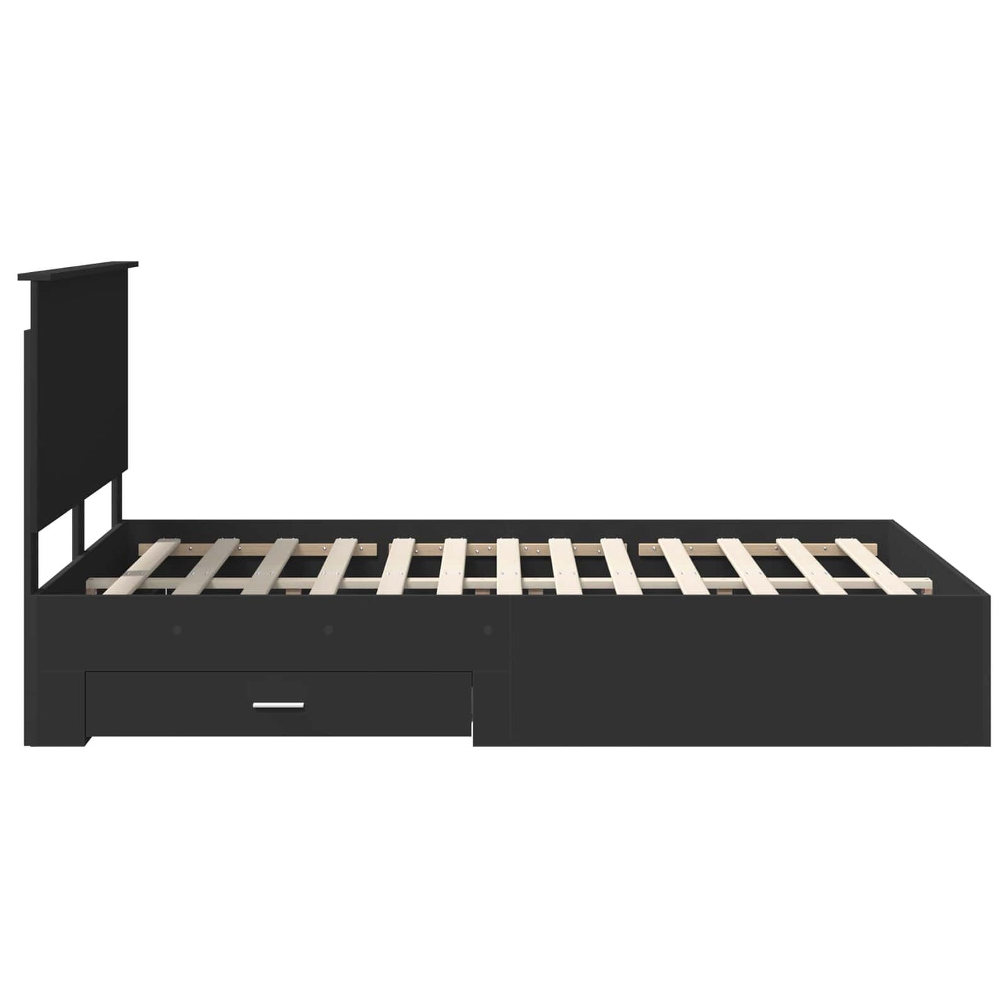 vidaXL Bed Frame Black and Silver 150 x 200 cm Engineered Wood