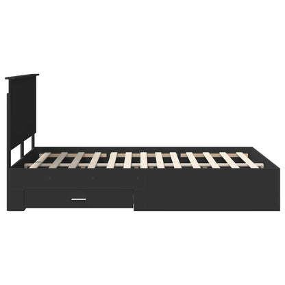 vidaXL Bed Frame Black and Silver 150 x 200 cm Engineered Wood