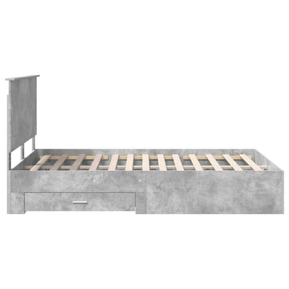 vidaXL Bed Frame Concrete Grey 140 x 190 cm Engineered Wood