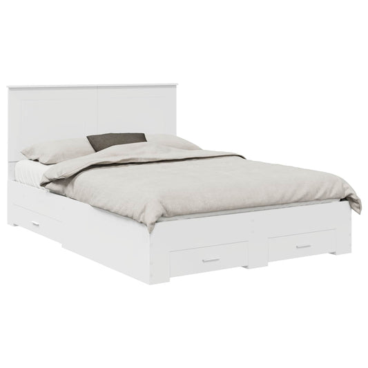 vidaXL Bed Frame with Headboard White 140 x 200 cm Engineered Wood