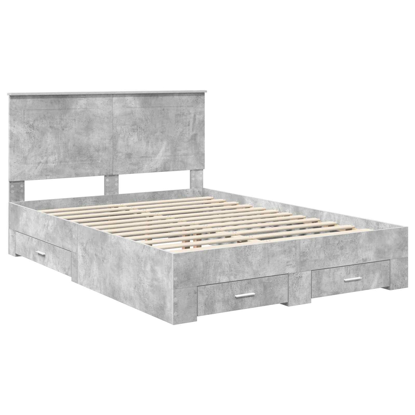 vidaXL Bed Frame Concrete Grey 140 x 200 cm Engineered Wood