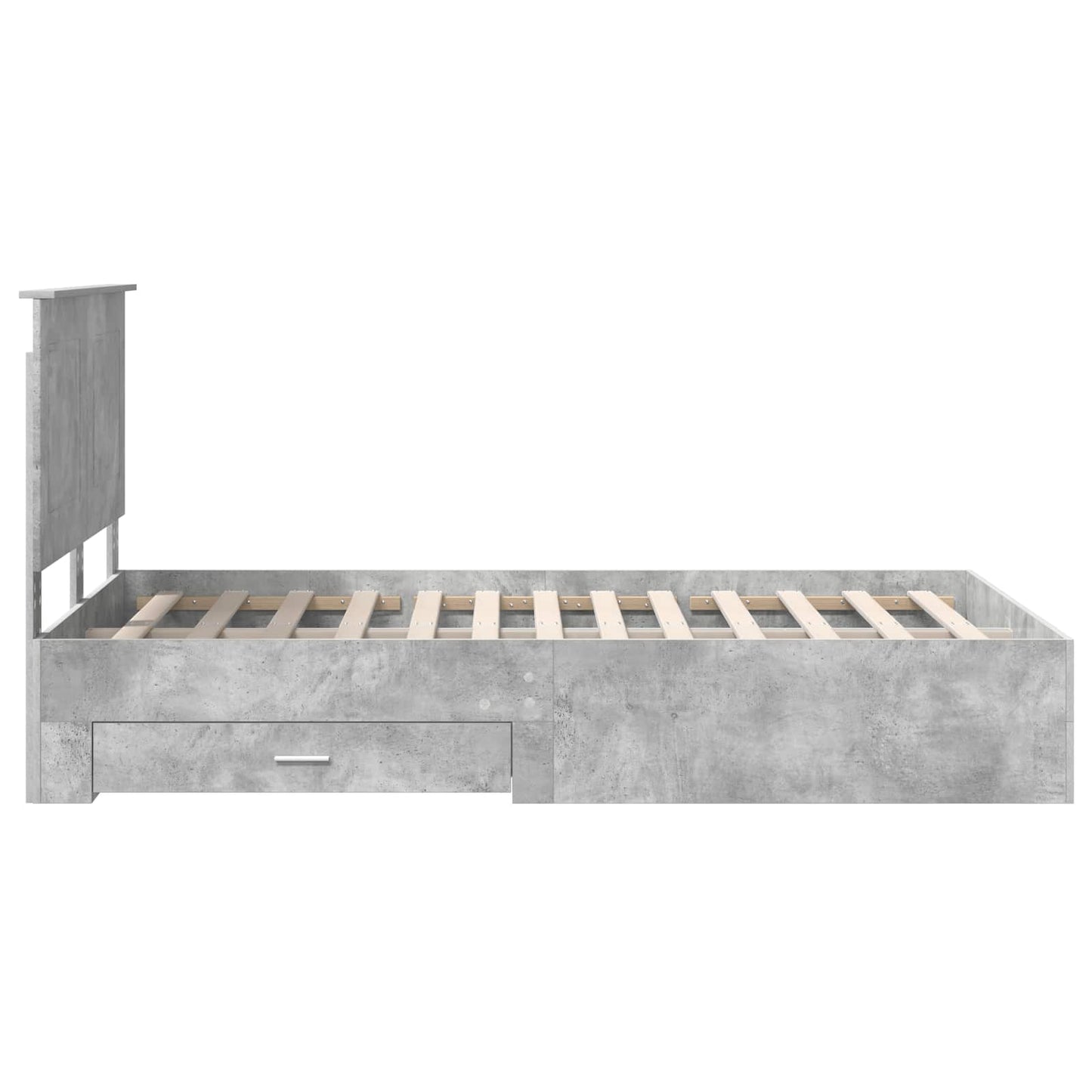 vidaXL Bed Frame Concrete Grey 135 x 190 cm Engineered Wood