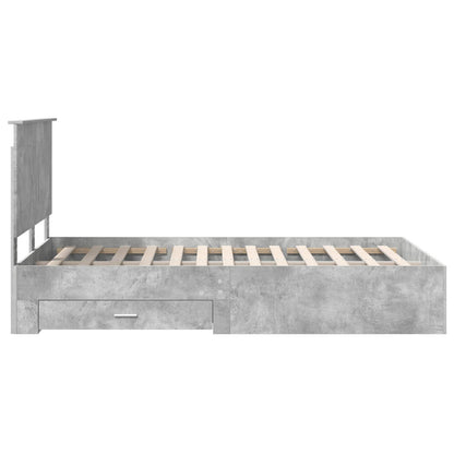 vidaXL Bed Frame Concrete Grey 120 x 190 cm Engineered Wood