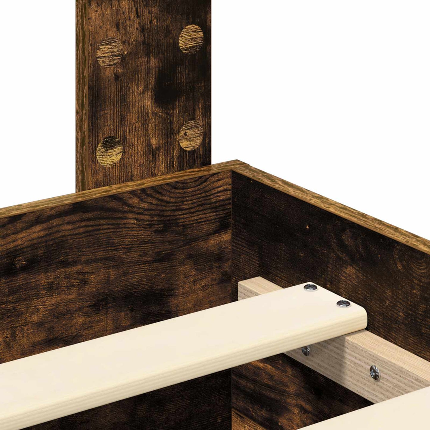 vidaXL Bed Frame with Drawer Smoked Oak 120 x 190 cm Engineered Wood