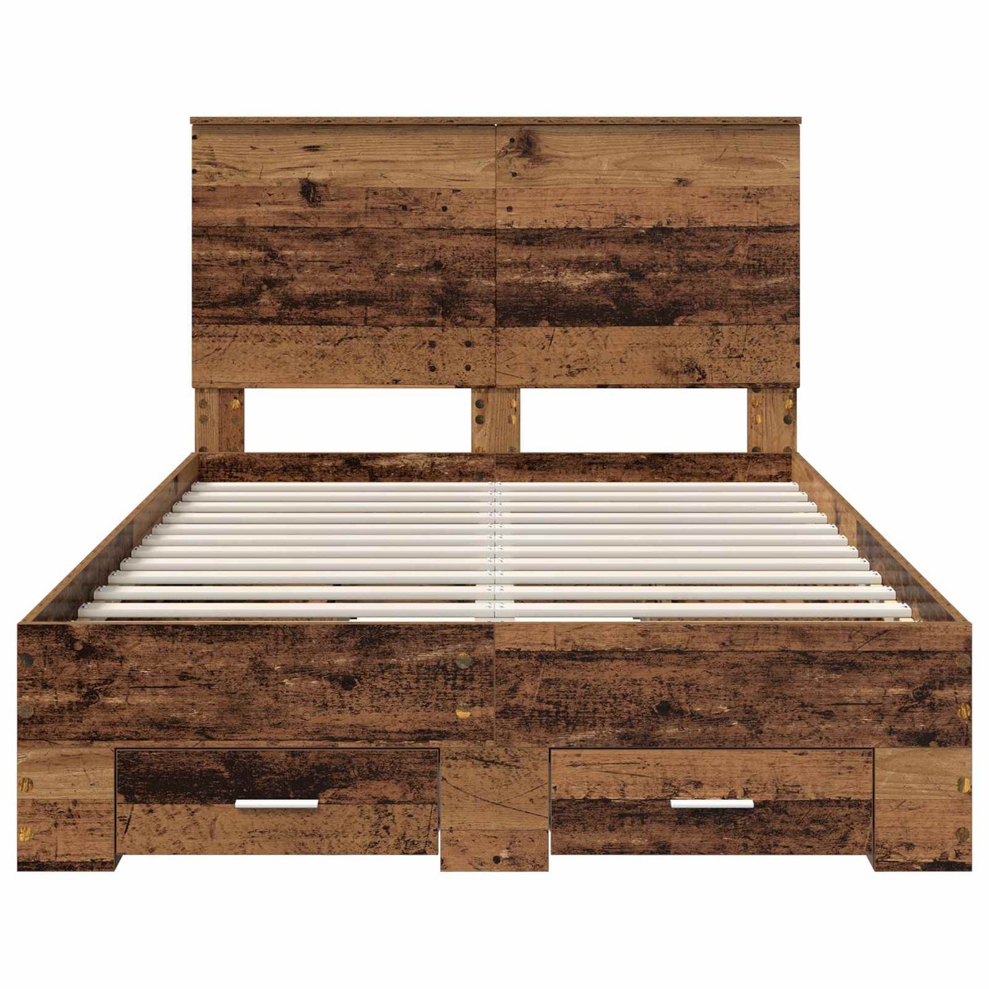 vidaXL Bed Frame with Headboard Old Wood 120 x 190 cm Engineered Wood