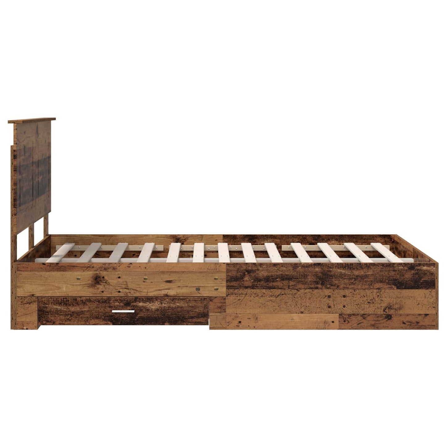 vidaXL Bed Frame with Headboard Old Wood 120 x 190 cm Engineered Wood