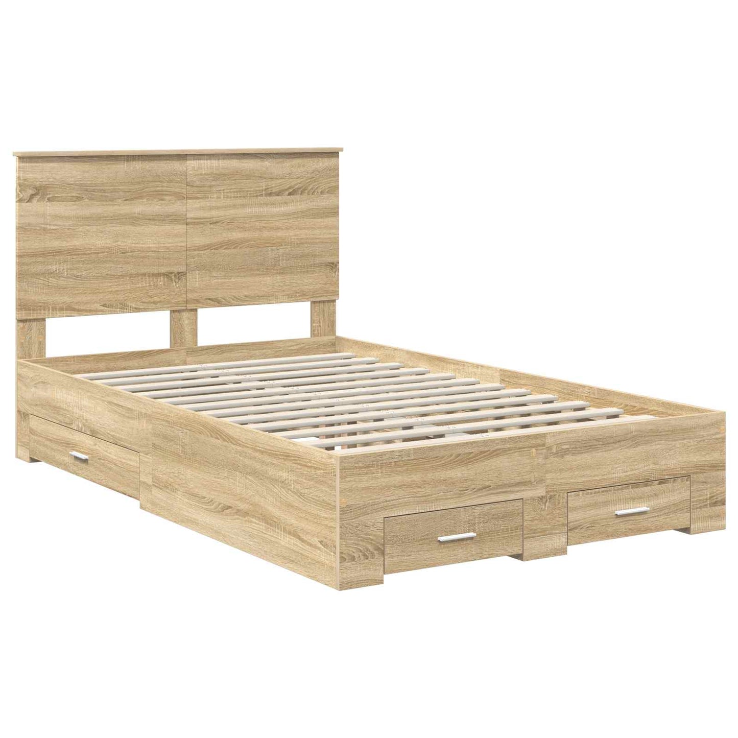 vidaXL Bed Frame with Drawer Sonoma Oak 120 x 200 cm Engineered Wood